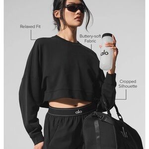 ALO Yoga Black Cropped Sweater